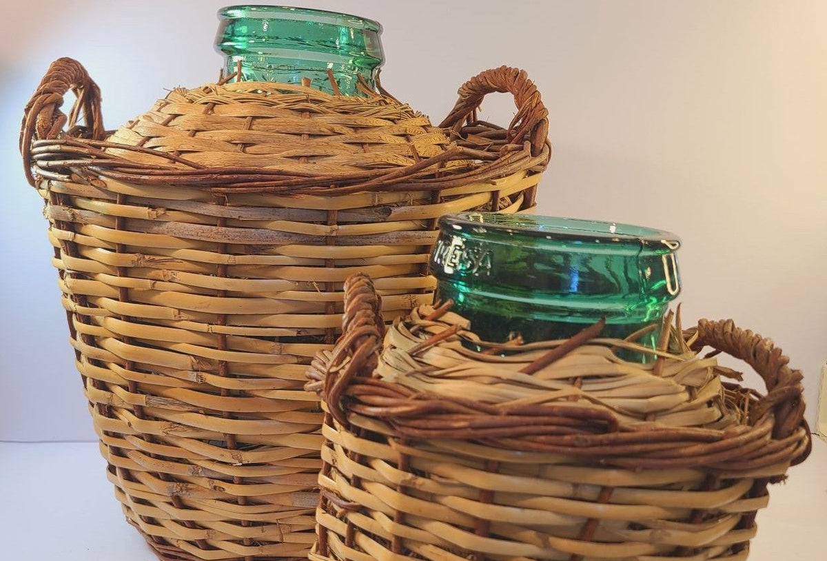 Demijohns with Wicker Accents
