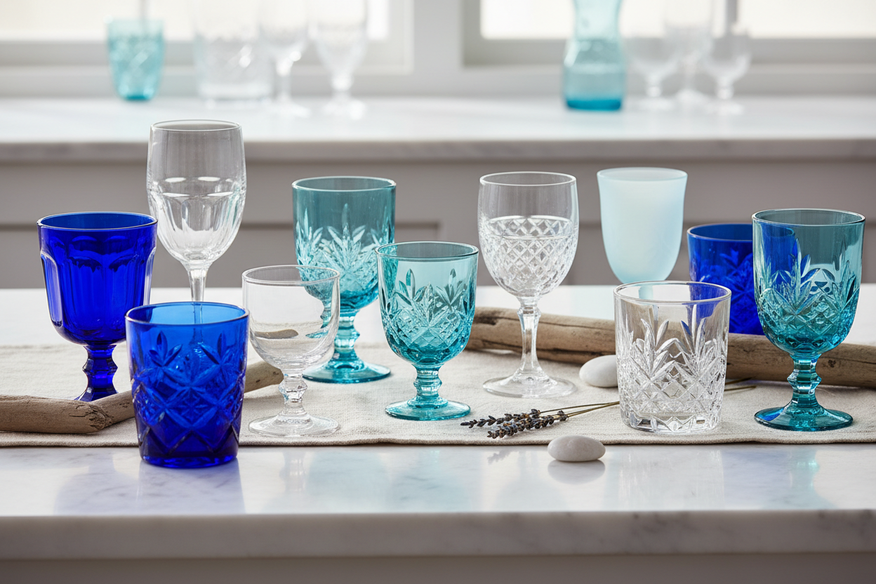 Coastal Vintage Glassware Scene