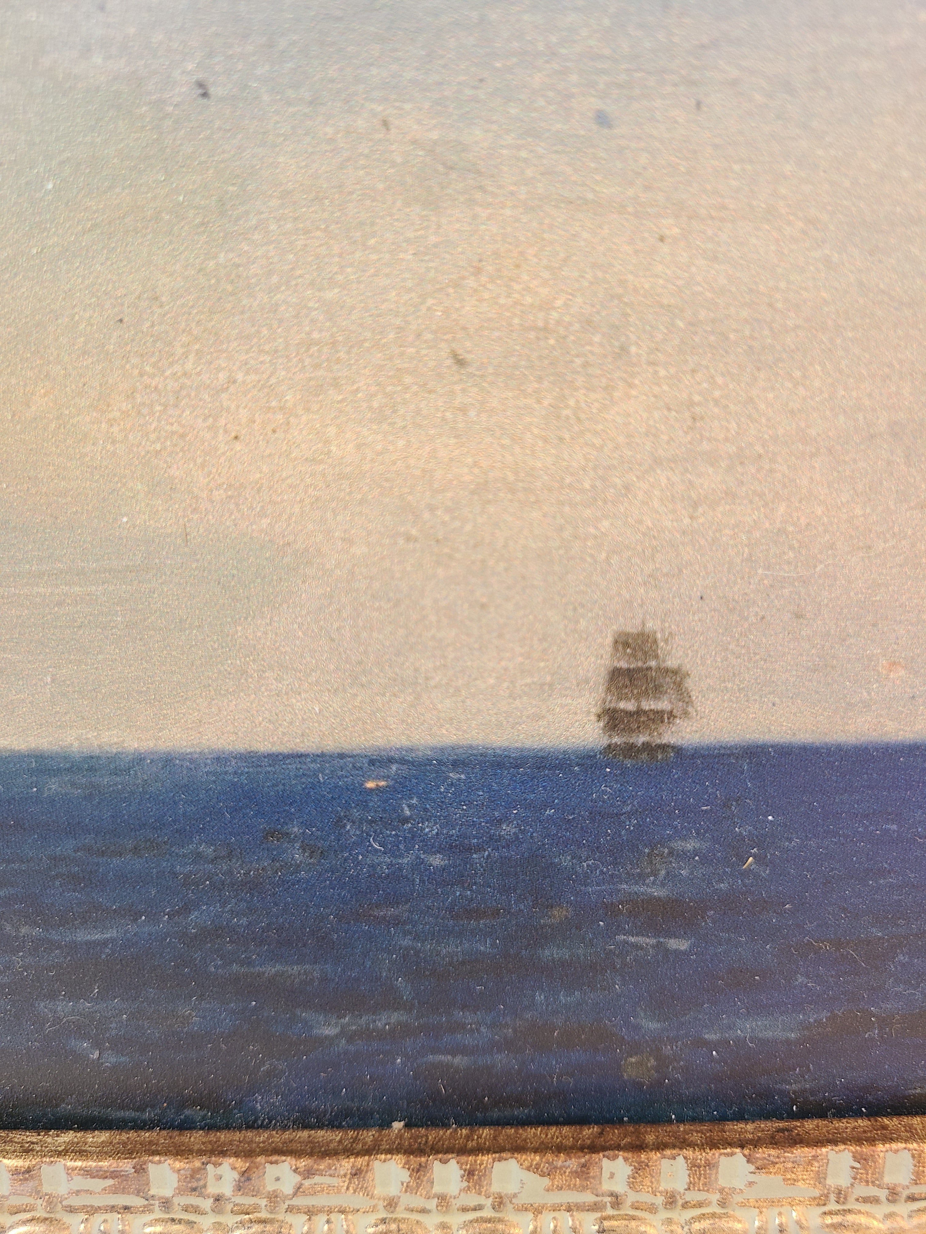 Close up of Framed Print of the painting Atlanterhavet by Norwegian artist Amaldus Nielsen.