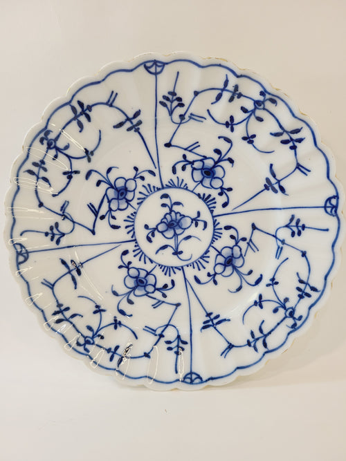 Antique Royal Tettau Blue and White Porcelain Plate.
