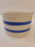 Vintage Robinson Ransbottom Pottery Off-white and Blue Crock.