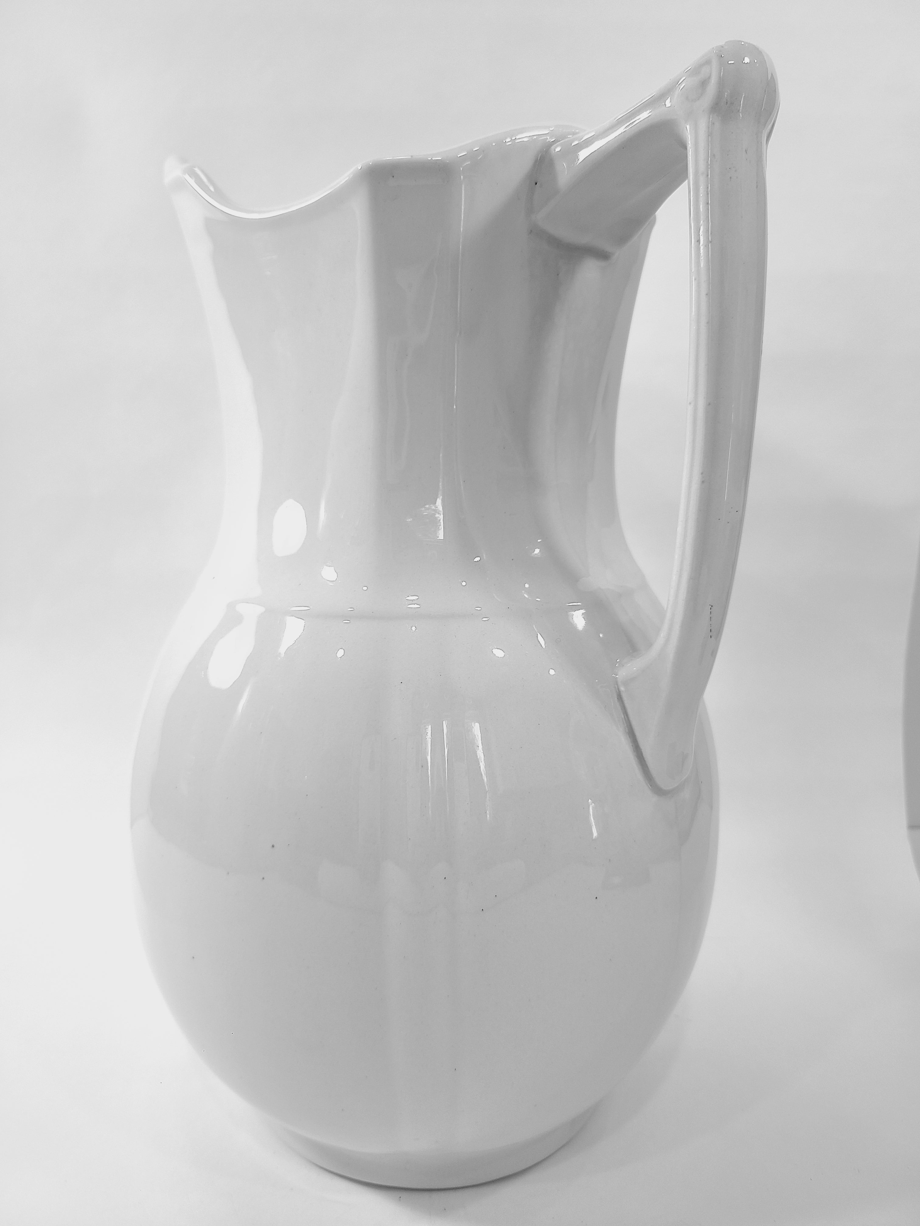 Antique white Alfred Meakin Royal Ironstone Pitcher.