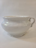 Antique white Mellor, Taylor & Co. English Ironstone Chamber Pot.