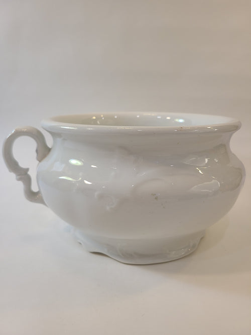 Glossy white Antique Mellor, Taylor & Co. English Ironstone Chamber Pot