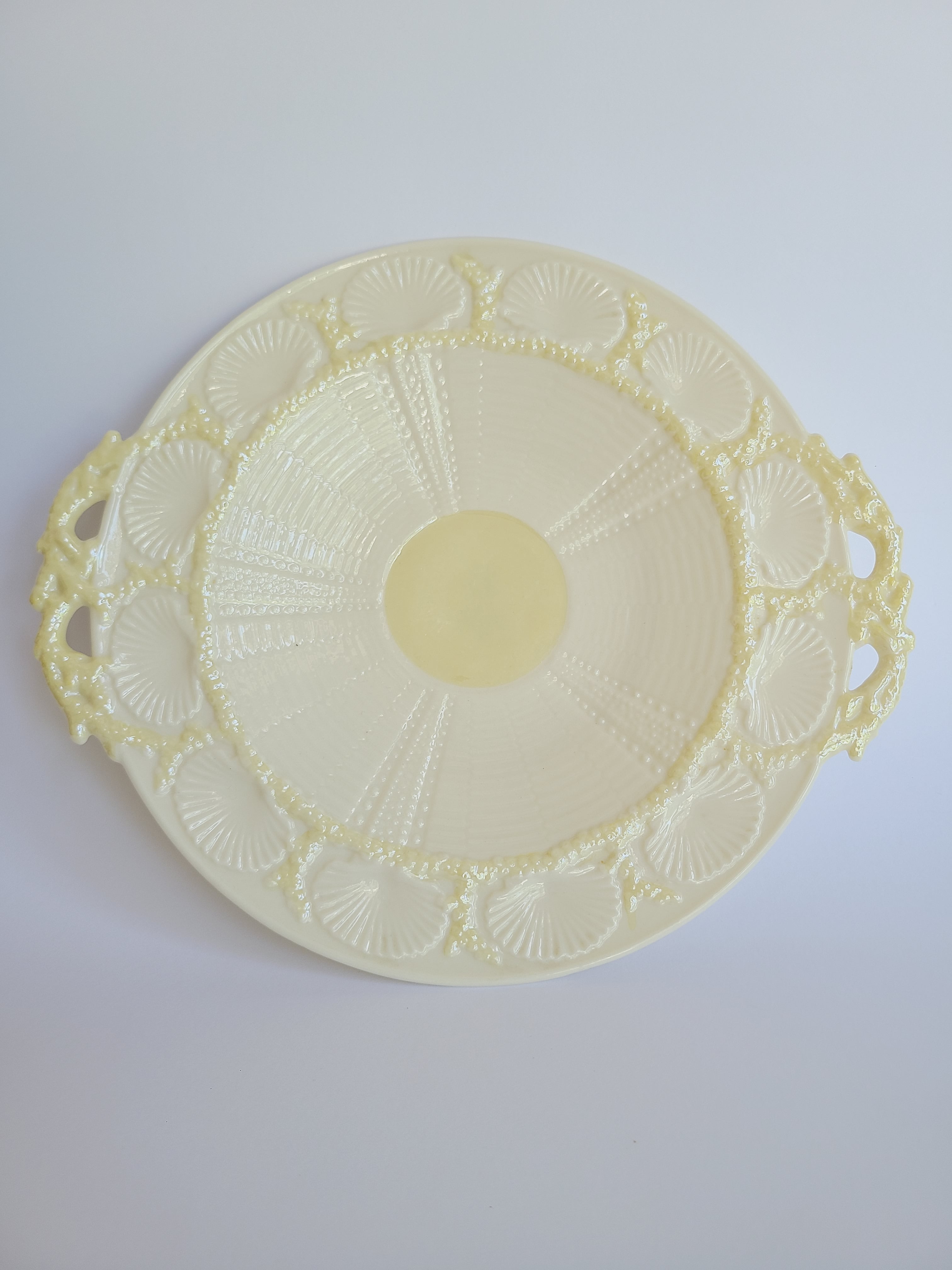 Vintage Belleek Porcelain Plate with Shell Motif