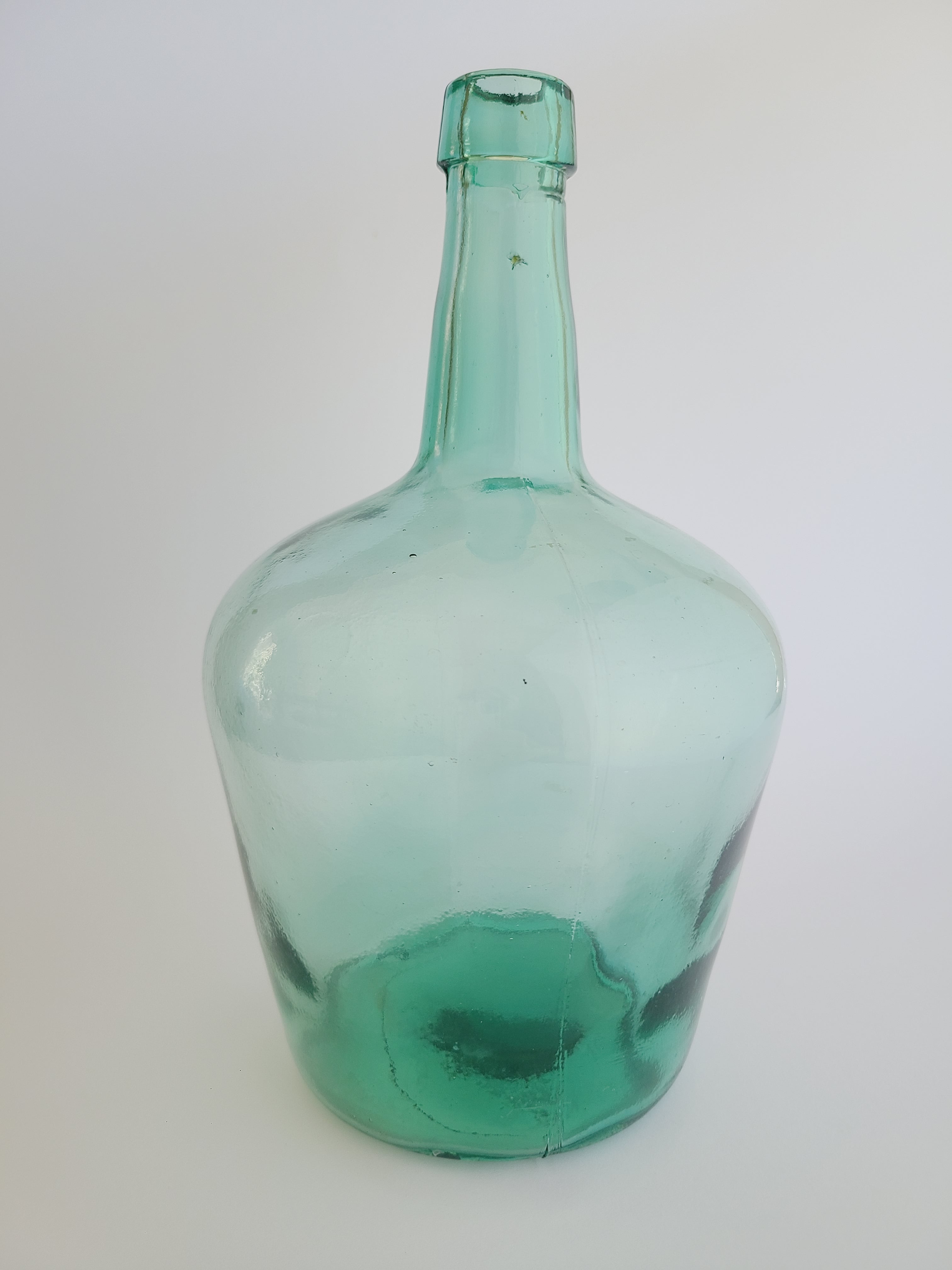 Vintage Green Glass Demijohn 10"