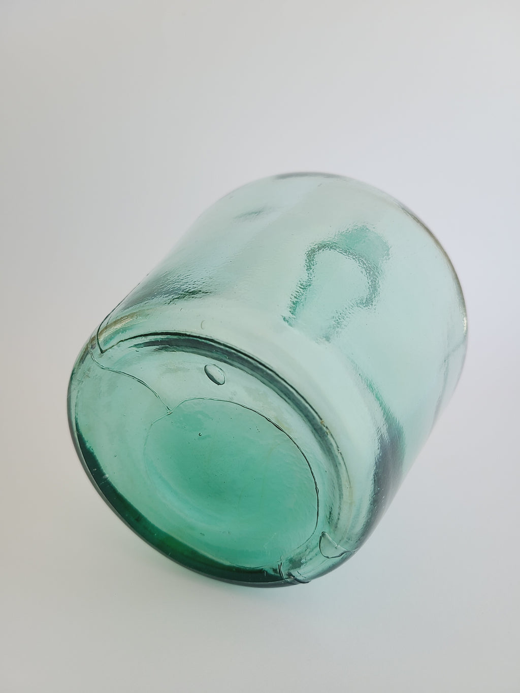 Bottom of Vintage Green Glass Demijohn 10"