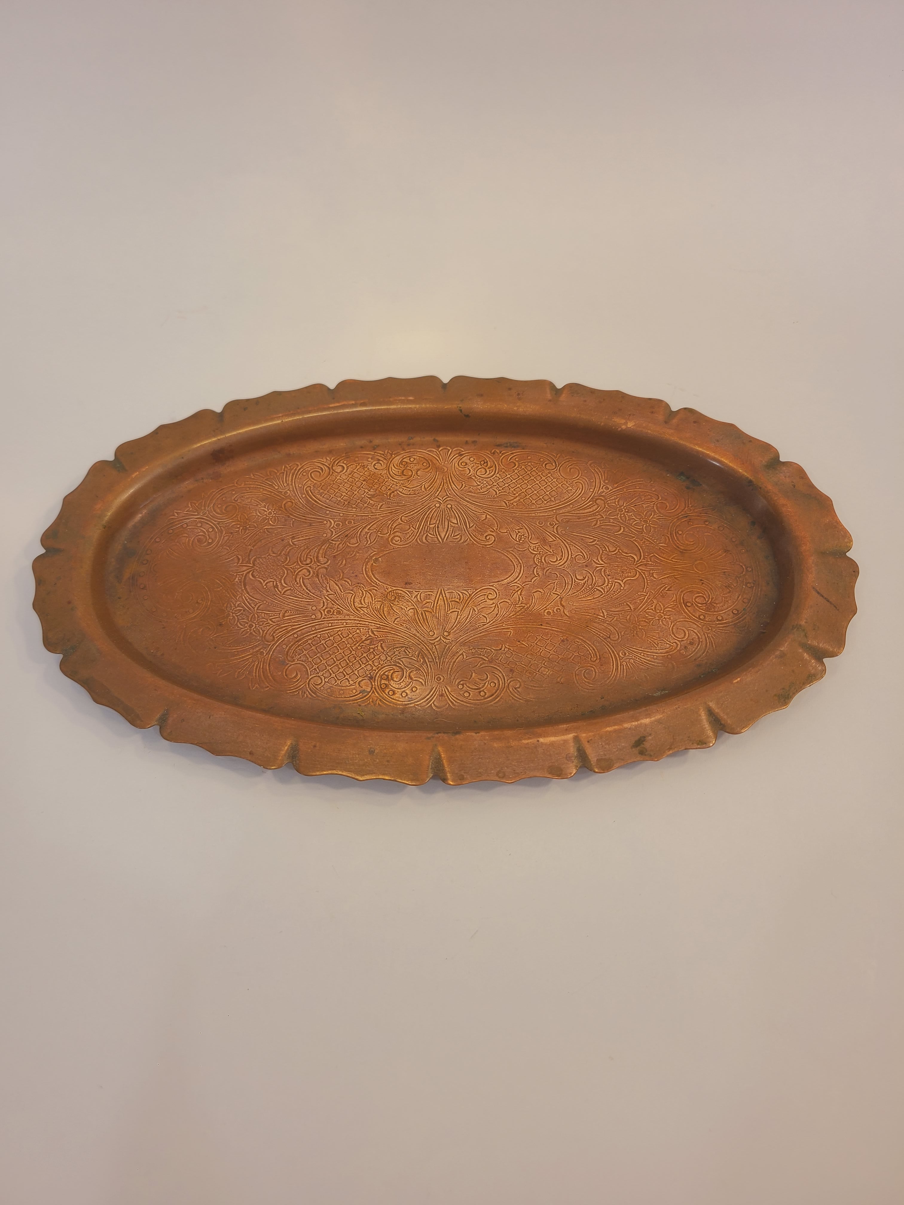 Vintage copper serving tray.