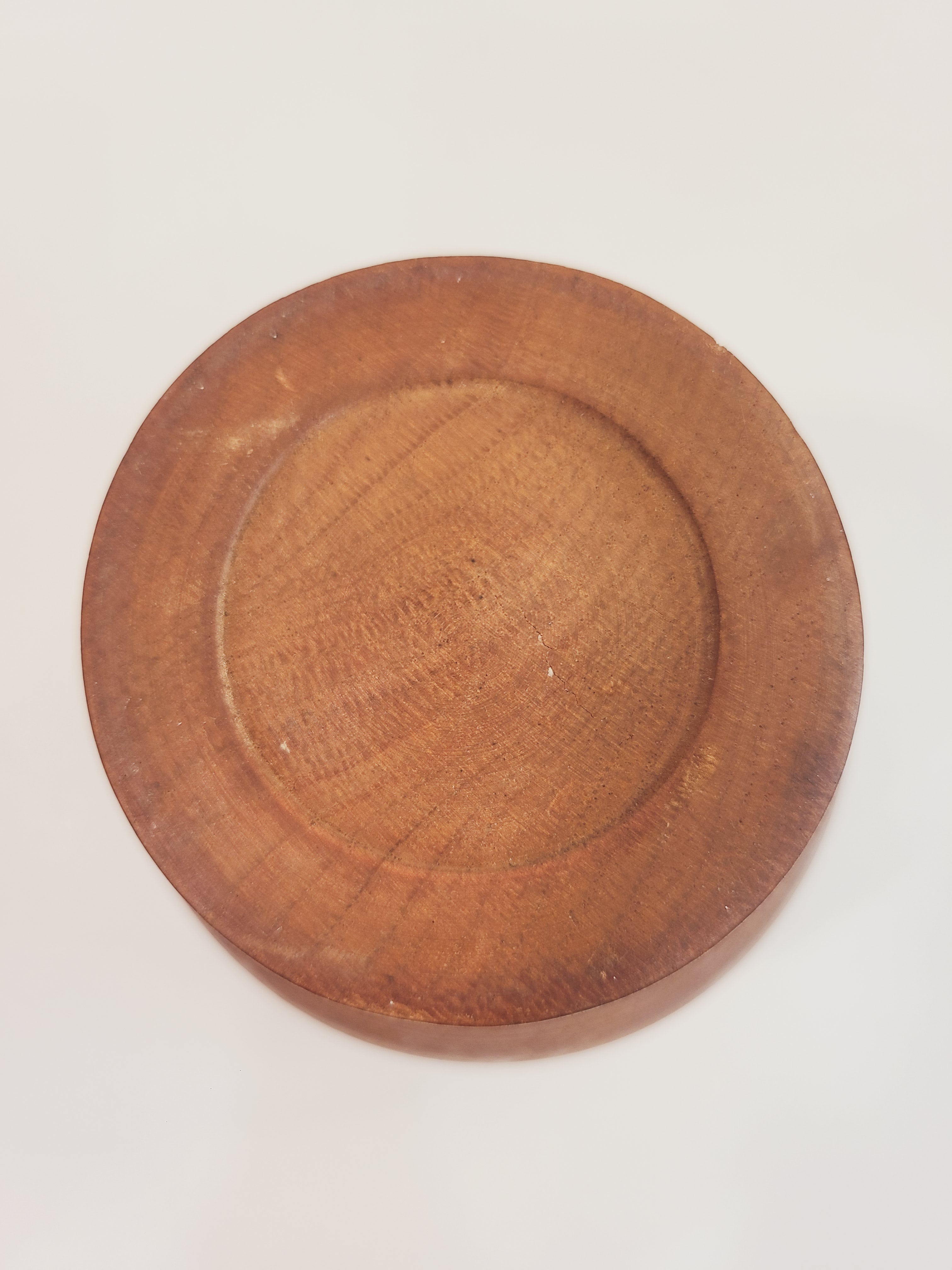 Bottom of Antique Turned Wood Mortar 4.25 inches high by 4.25 inches diameter.