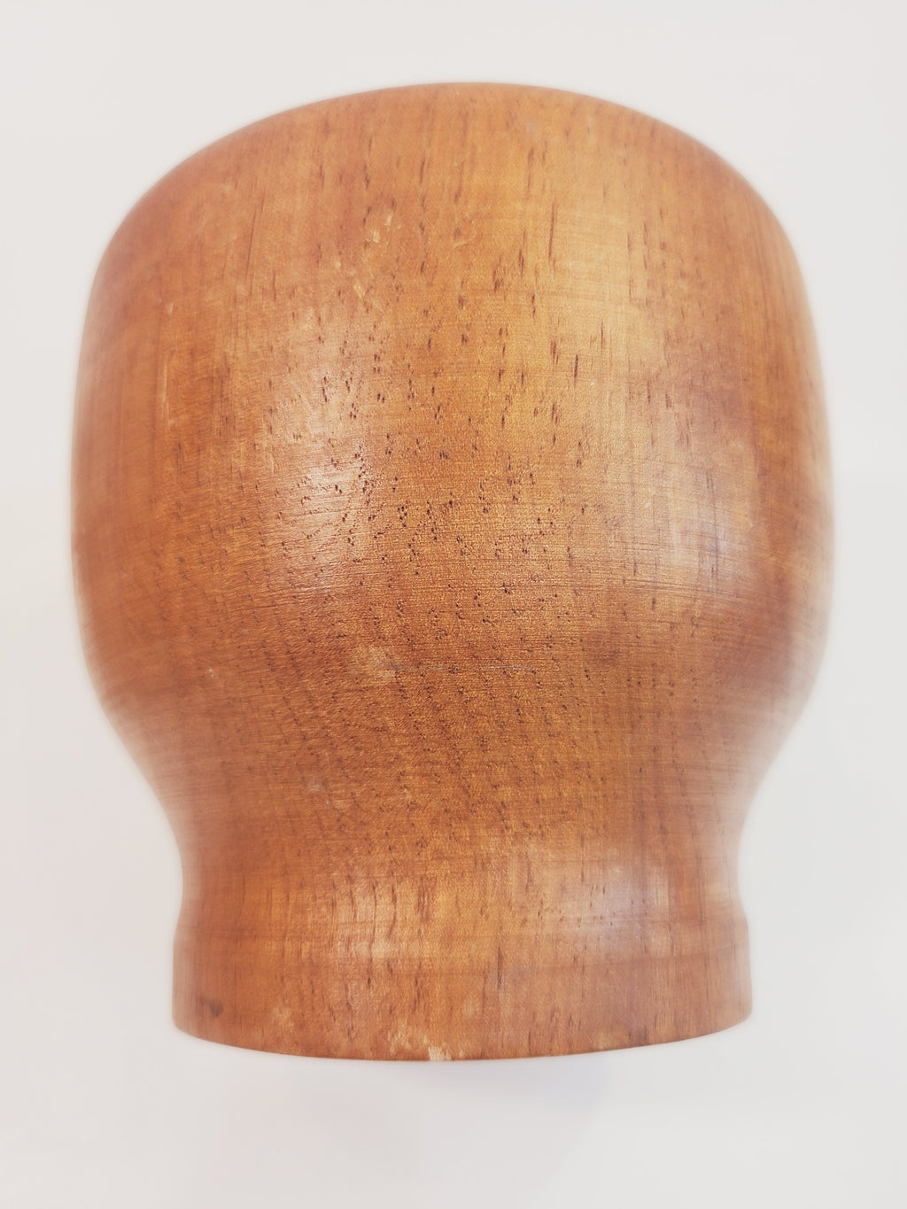 Close up of Antique Turned Wood Mortar 4.25 inches high by 4.25 inches diameter.