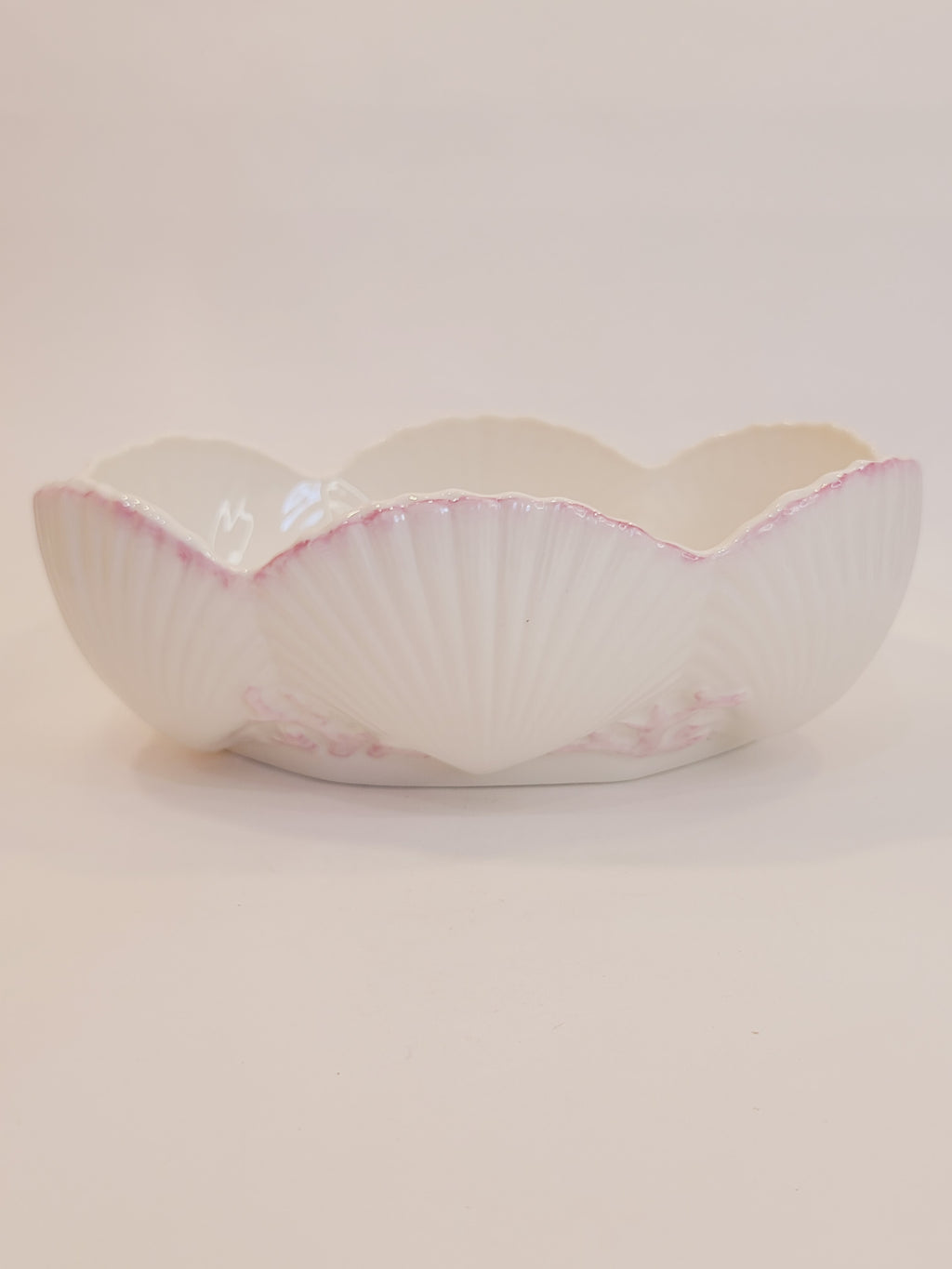 Belleek Ireland Neptune Pattern Earthenware Bowl with shells and coral 1970s