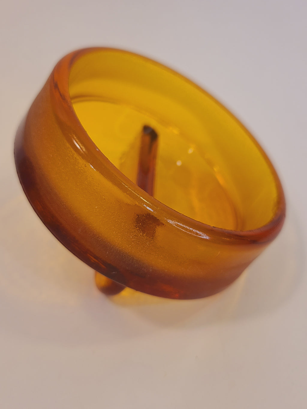 Underside of lid of Antique Dakota Square Amber Glass Apothecary Jar 1890s