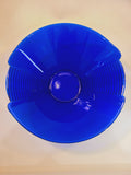 Mid-century Cobalt Blue Glass Serving Bowl late 1960s-earlly 1970s shown from above